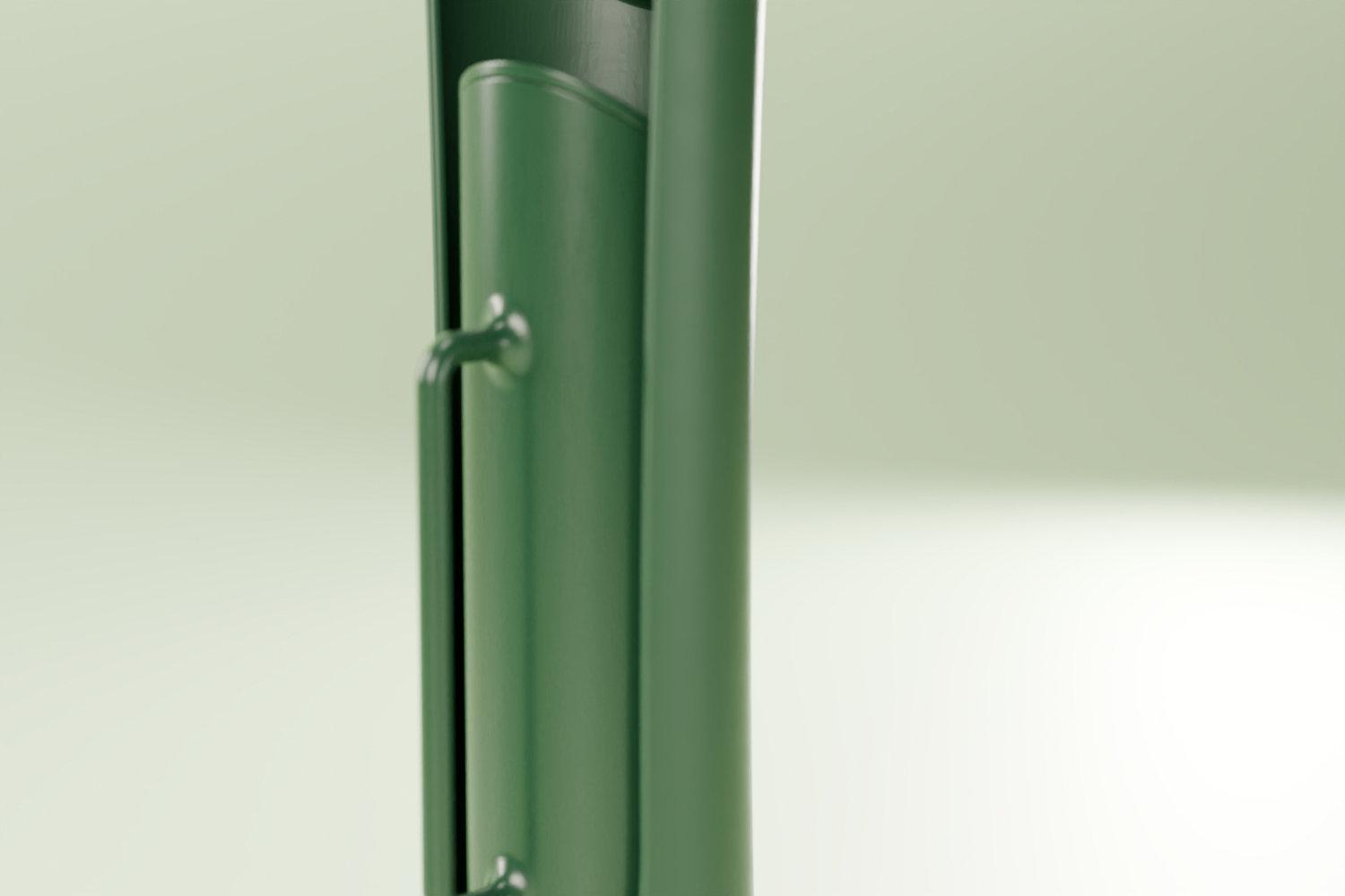 Close-up of the RainBloom pitcher handle in its window